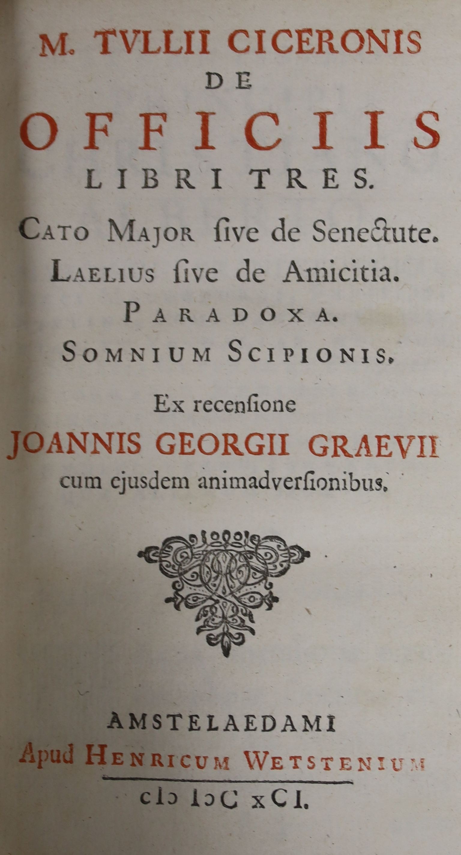 Old Leather- mainly Greek and Latin texts, 17th and 18th century, includes Ennius, Poetae Vetustissimi Fragmenta. (Amsterdam, 1707); Lipsius, Politicorum sive Civilis Doctrinae Vesalie Clivorum (1671); and 14 others, sol